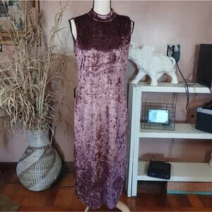 Michael Michael Kors Size Medium M Velvet Purple Soft Smooth Dress Gold Buttons